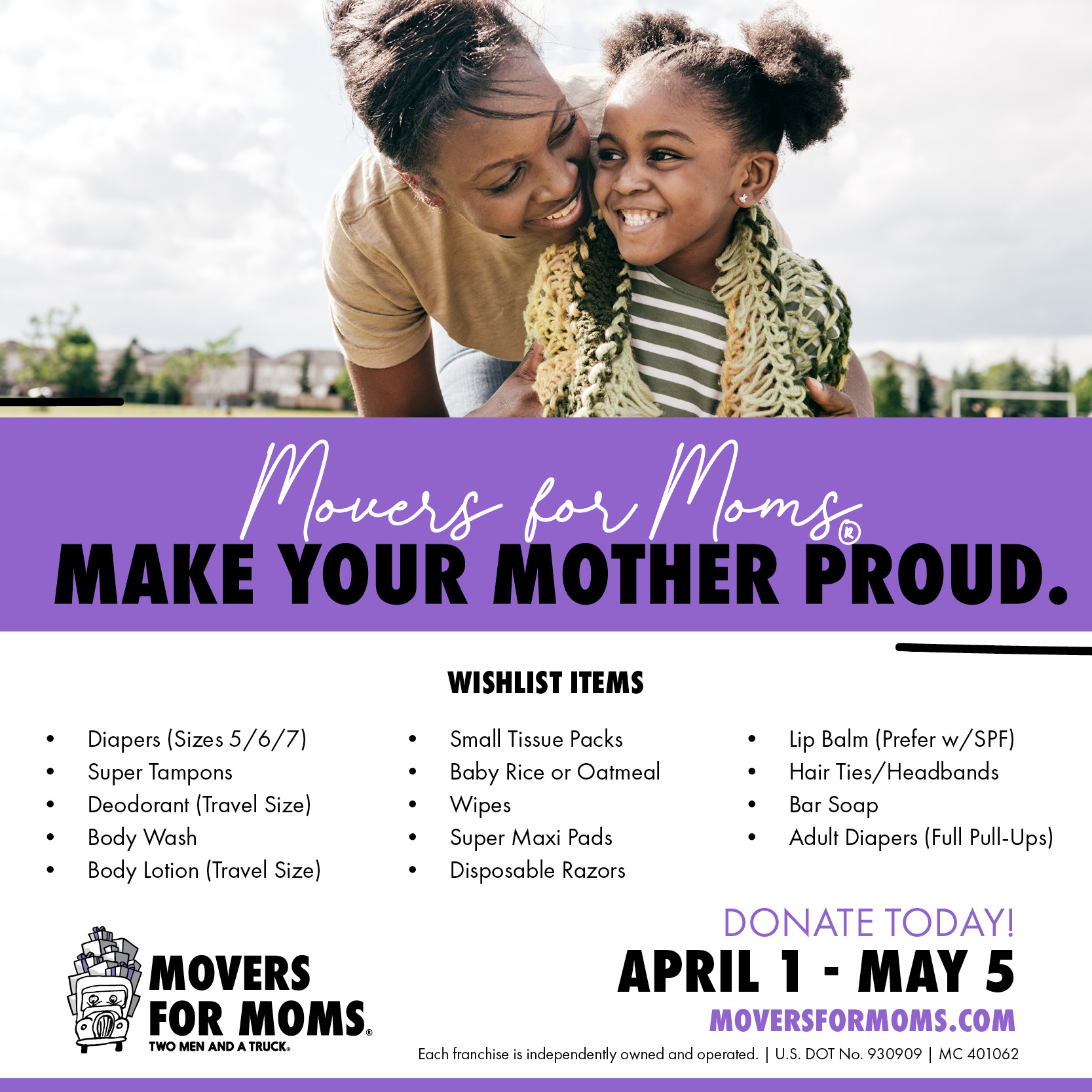 Movers for Mom - Drop Off Location